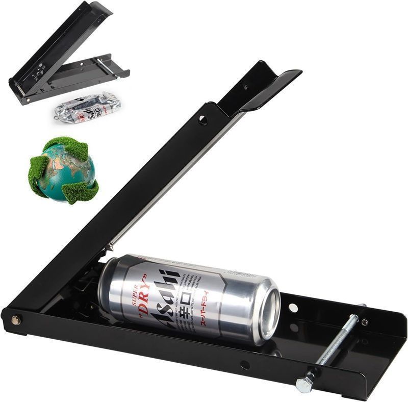 足踏み クラッシャー 即 OK 缶つぶし機 置いて踏むだけ 家庭用 缶つぶし器 缶ガス抜き 缶つぶし機 アルミ缶 ペットボトル コンパクト 省スペース リサイクル用 ボトル破砕機 空き缶処理 woUS555