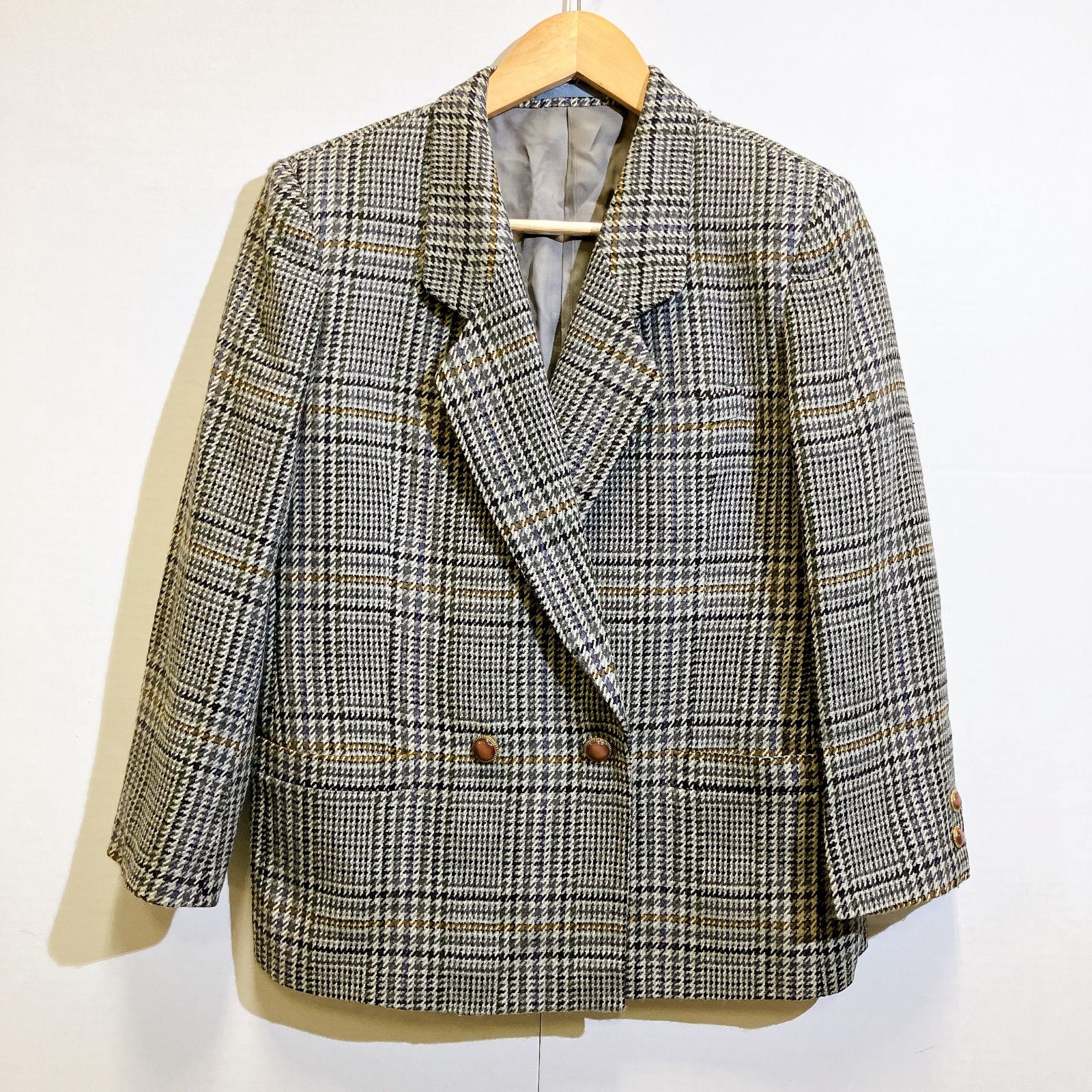 Burberry バーバリー チェック テーラードジャケット 毛100 Burberry バーバリー チェック テーラードジャケット 毛100