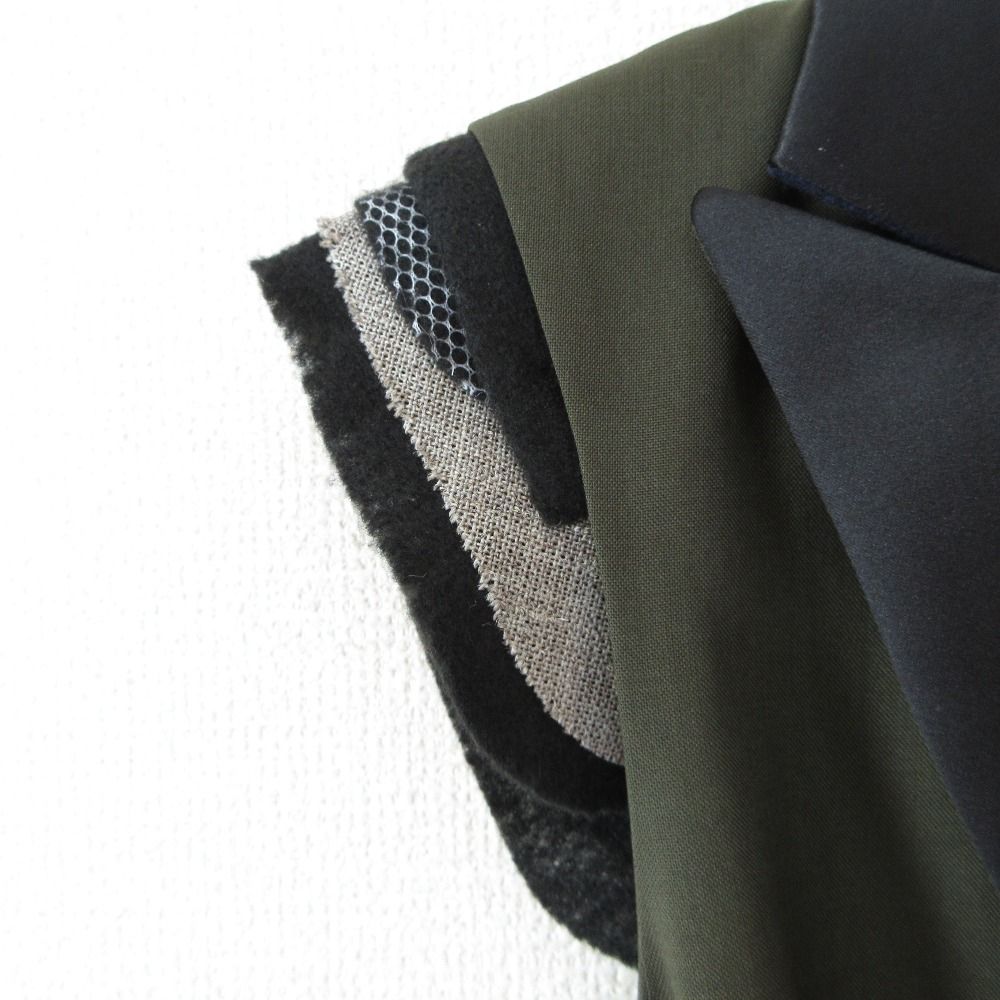美品 sacai サカイ Suiting Long Vest ドッキングロングジレ