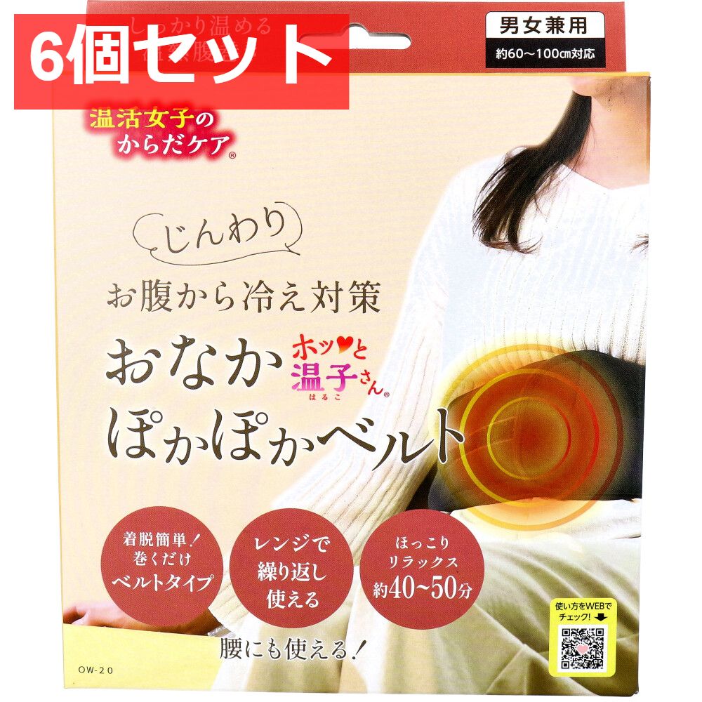 6個セット 温活女子のからだケア ホッと温子さん おなかぽかぽかベルト OW-20 1個入