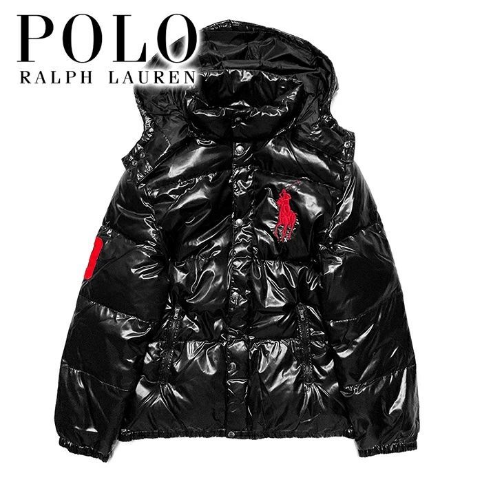送料無料 キッズ ダウンジャケット ブラック Polo Ralph Lauren
