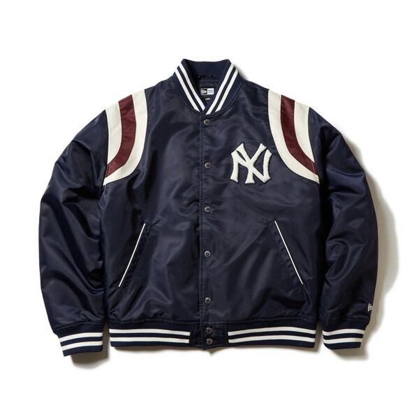 NEWERA ニューエラ ナイロン ヴァーシティジャケット Cooperstown ニューヨーク ヤンキース ネイビー トップス メンズ レディース 男性 女性 アウター 防寒 M L XL XXL LL 2L LLL 3L