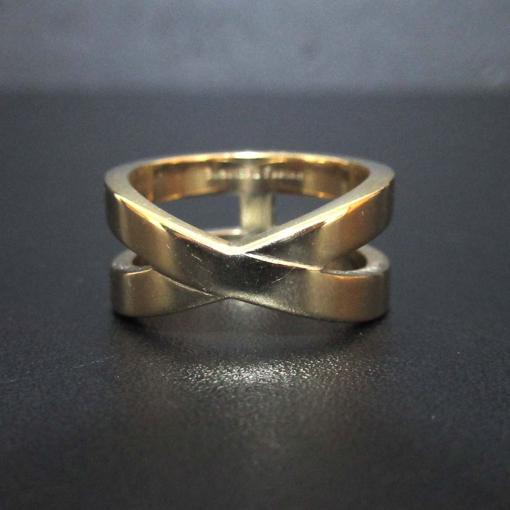 美品 HERMES エルメス GP リュバン スカーフリング ゴールドカラー  