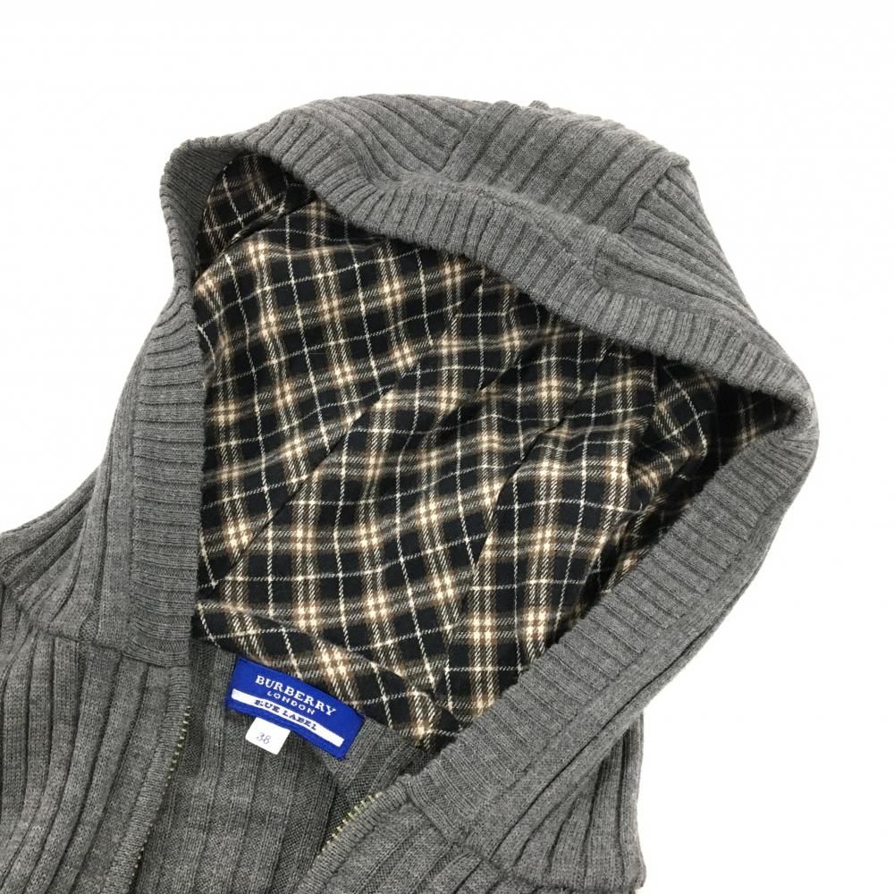 バーバリーブルーレーベル パーカー アウター グレー 新品 38 BURBERRY