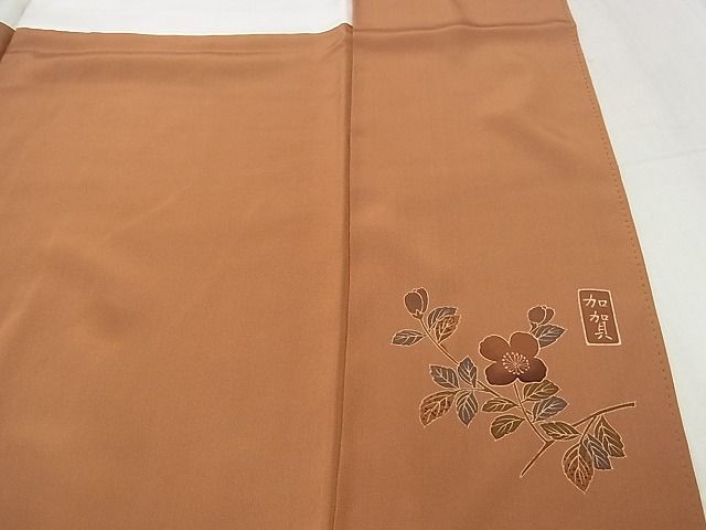 平和屋着物○上質な色無地 流水花地紋 桃花色 正絹 逸品 AABD6248cs