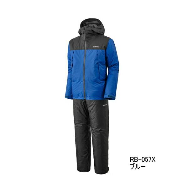 ≪ 25年9月新商品 ≫ シマノ ベーシックインサレーション レインスーツ 01 RB-057X ブルー Mサイズ