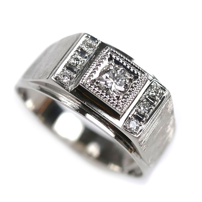 Pt900プラチナ リング 指輪 ダイヤモンド0.28ct 20号 11.1g メンズ