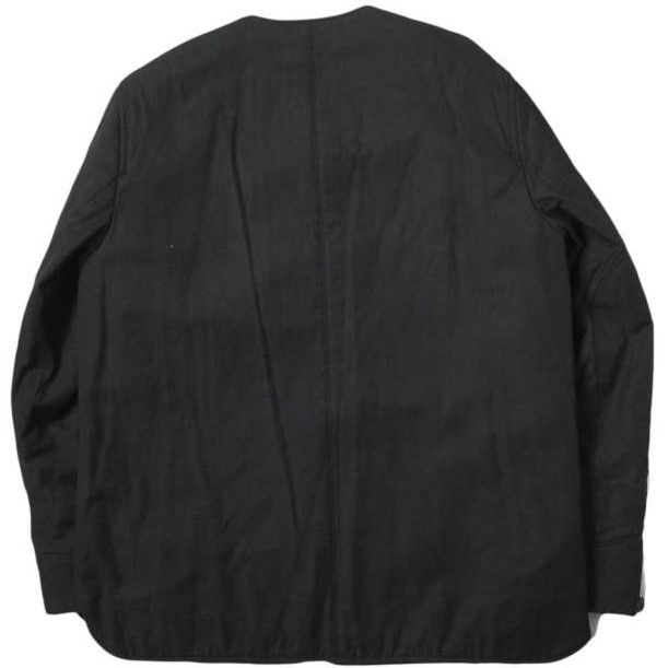【値下げ中】山内　塩縮コットンキュプラ中綿入りノーカラージャケット 値下げ中】山内 塩縮コットンキュプラ中綿入りノーカラー