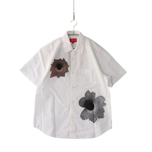【新品】SUPREME シュプリーム S メンズ シャツ カジュアルシャツ 22SS nate lowman s/s shirt 半袖シャツ 白 コットン 新品 古着