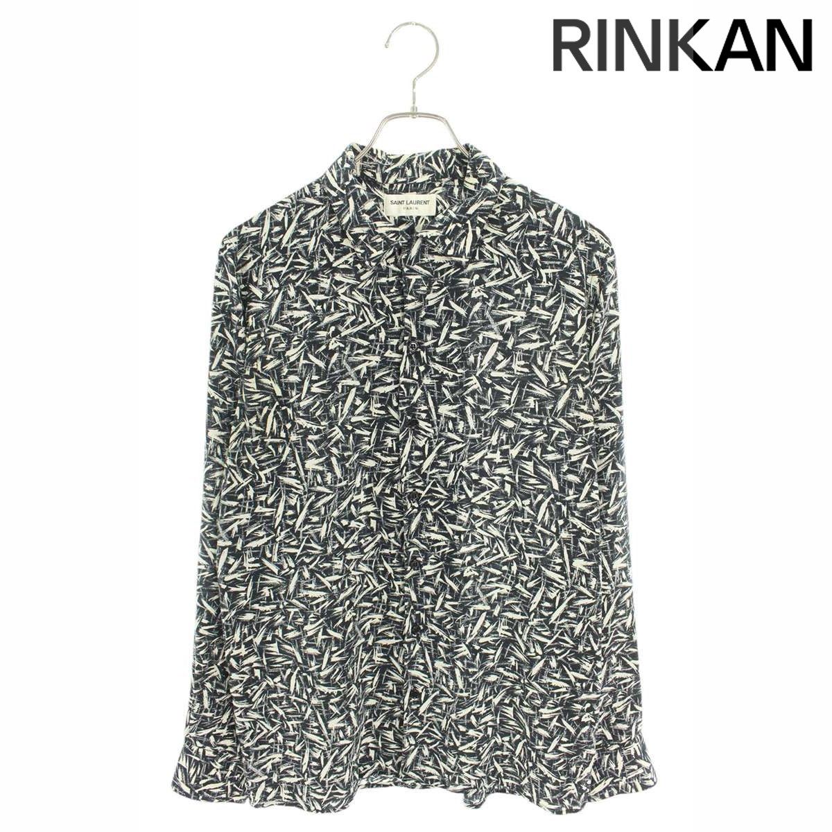 サンローランパリ  337709 YM40P 総柄シルク長袖シャツ メンズ 38 【2/27～3/18 タイムセール】