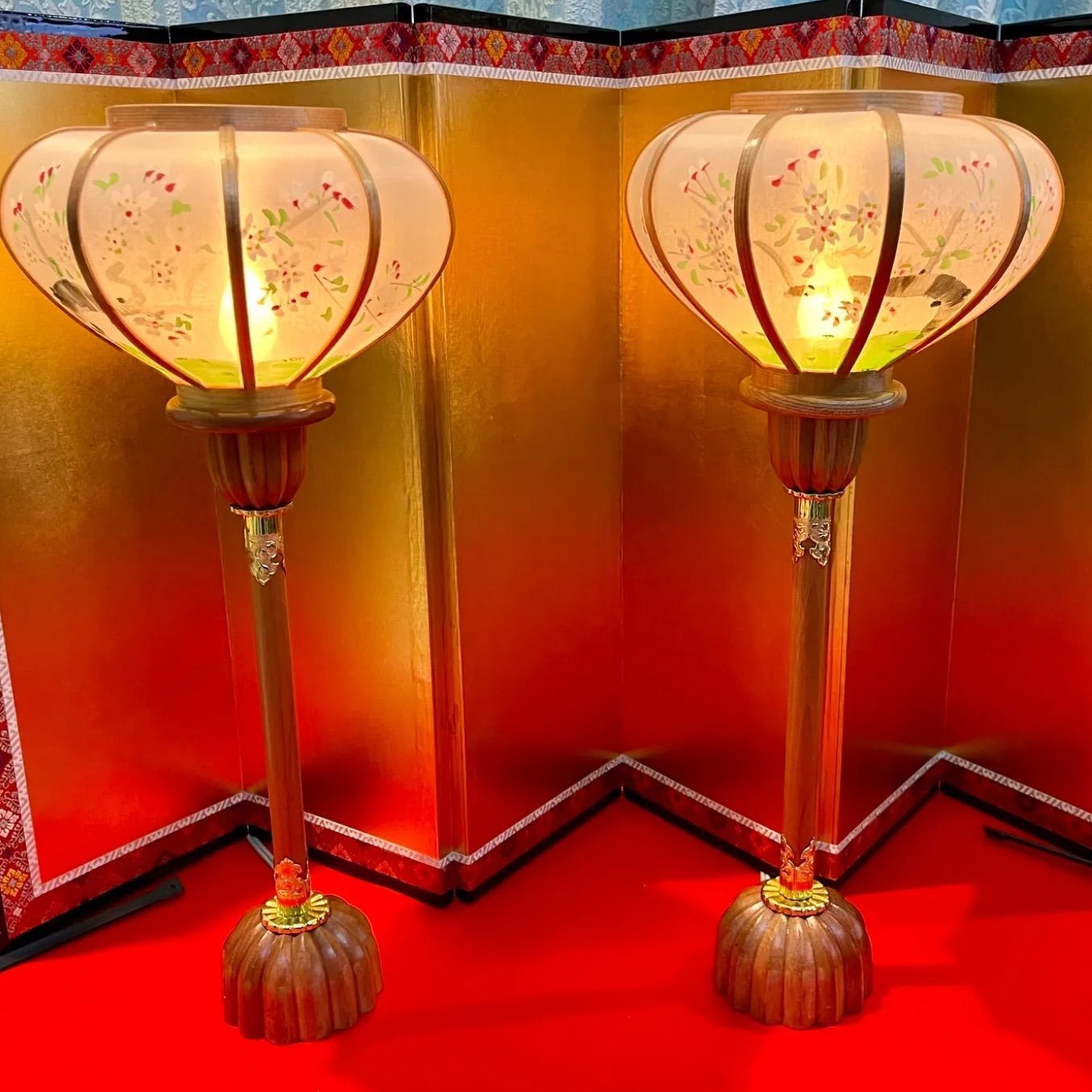 雛人形　ぼんぼり2個セット 桜柄のランプシェード 雛人形 ぼんぼり2個セット 桜柄のランプシェード 【公式通販】