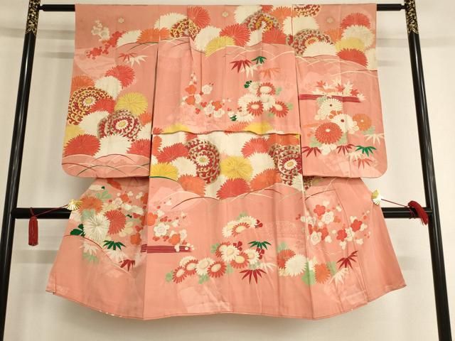 平和屋着物[]アンティーク 大正ロマン 七五三 女の子 5歳 祝着 駒刺繍