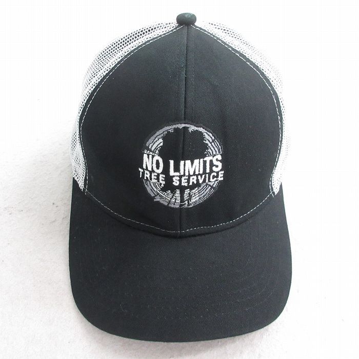 中古 メッシュ キャップ NO LIMITS 刺繍 ツートンカラー 黒他