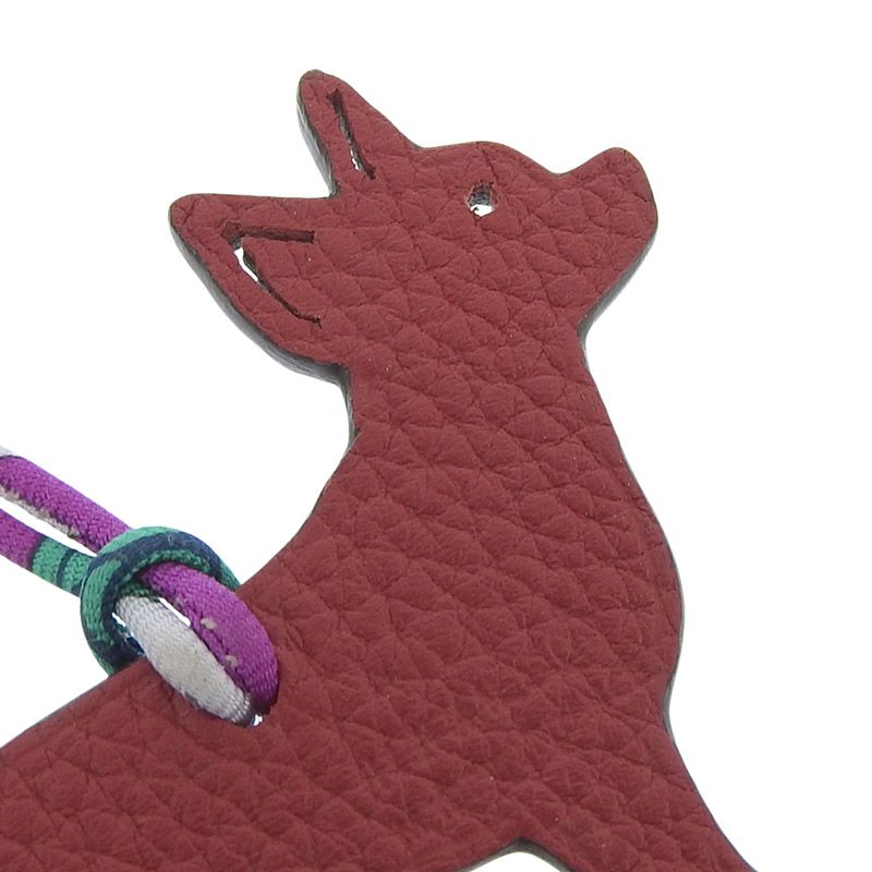 HERMES エルメス プティアッシュチャーム キーホルダー トゴ レディース 中古 エルメス プティアッシュ HERMES バッグチャーム ハート キーホルダー