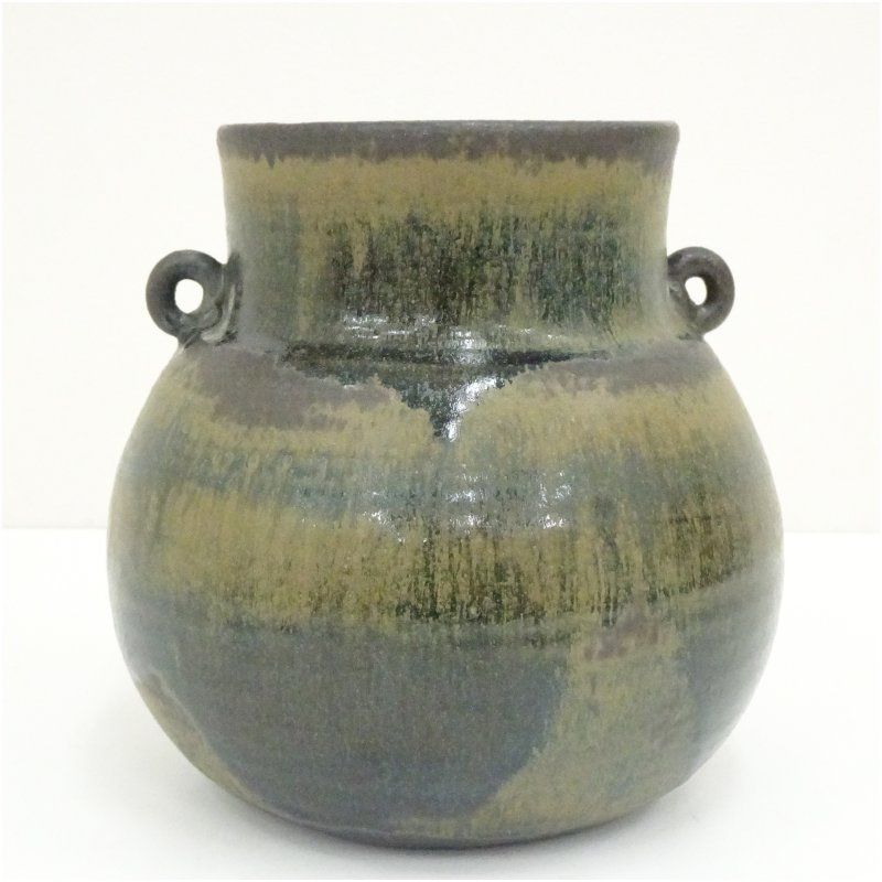 辰砂釉　斑青釉　双耳　花入れ　花生け 茶道具　茶器　華道具　花器　オブジェ 辰砂釉 斑青釉 双耳 花入れ 花生け 茶道具 茶器 華道具 花器