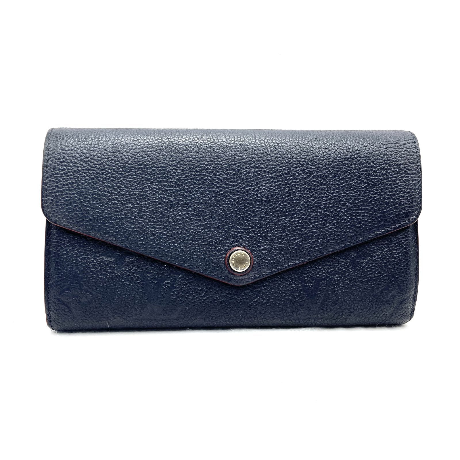 【美品】ルイヴィトン 長財布 フラップ ブルー ポルトフォイユサラ アンプラント 超極美品 ルイヴィトン モノグラムアンプラント ポルトフォイユ サラ