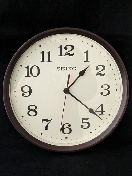 （605）セイコー クロック 掛け時計 電波 アナログ 茶 メタリック KX223B SEIKO