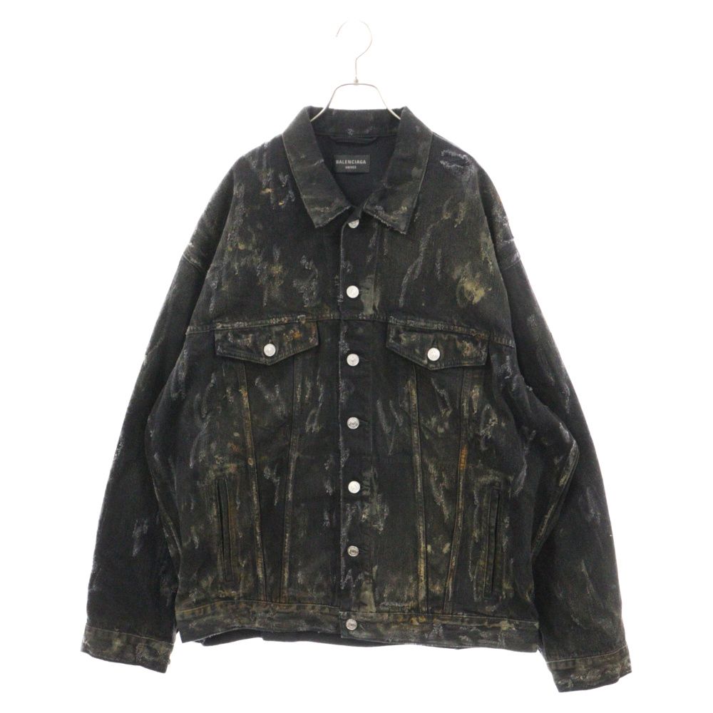 BALENCIAGA (バレンシアガ) 23SS SUPER DESTROYED DENIM JACKET スーパーデストロイドデニムジャケット  ブラック 748022 TBP47 - メルカリ