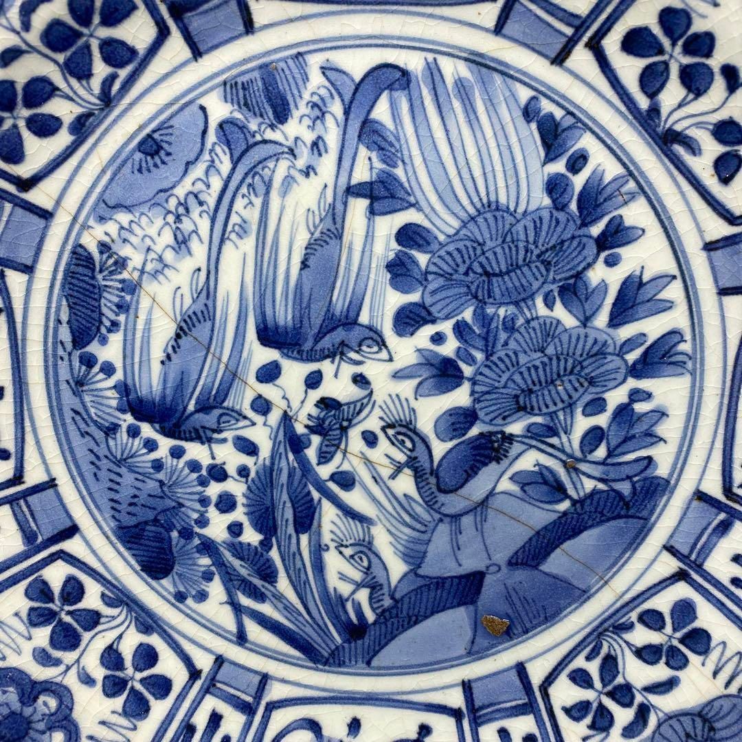 江戸中期　元禄染付　藍九谷手　大皿　タルチ　東さ5-0425☆ 江戸中期 元禄染付 藍九谷手 大皿 タルチ 東さ5-0425☆ - メルカリ