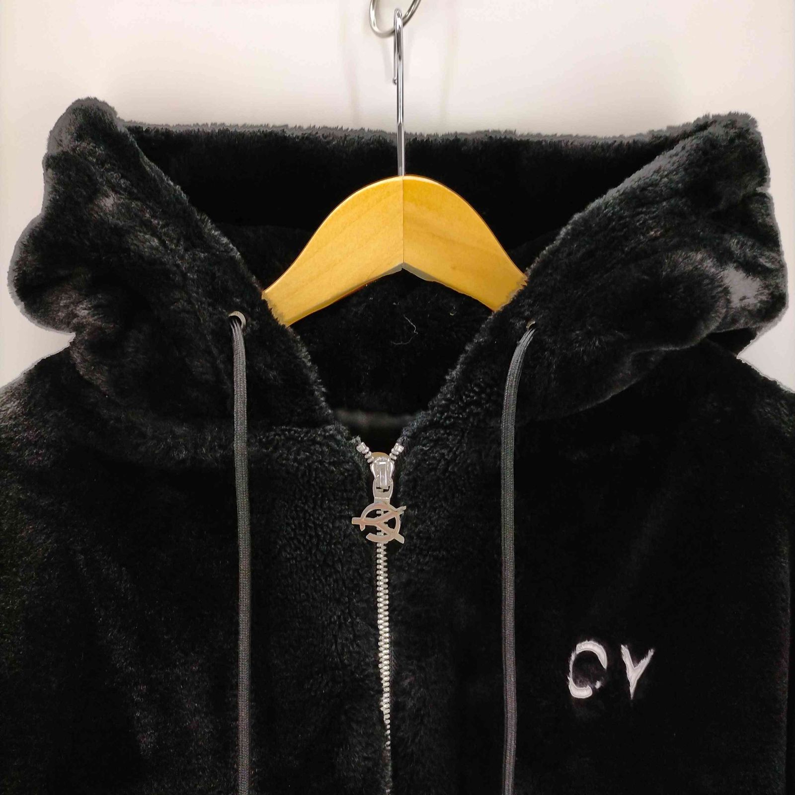 オーワイ OY LOGO FUR HOODIE JACKET ロゴファーパーカージャケット 