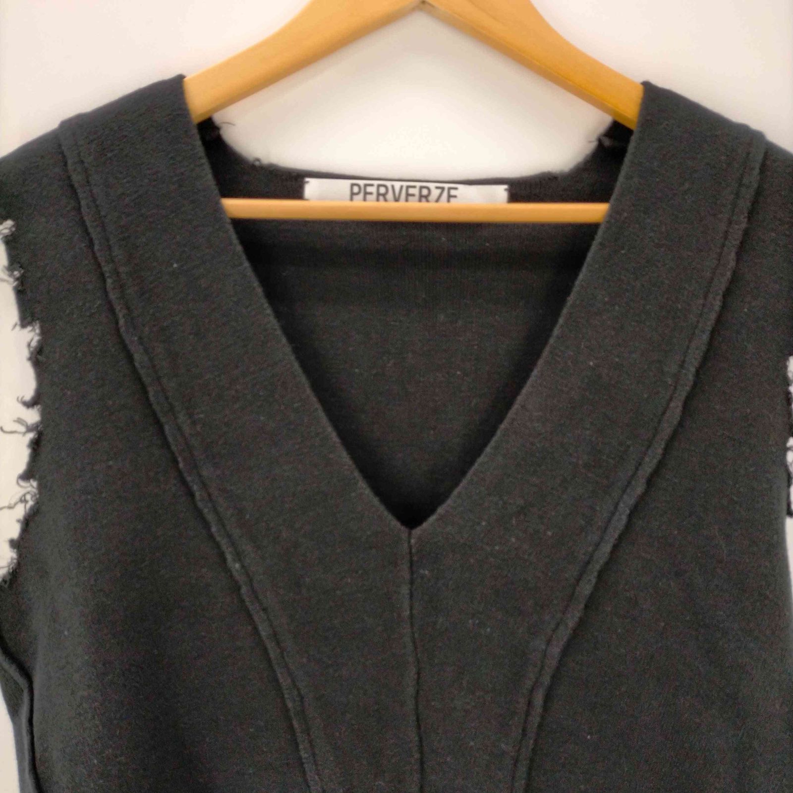 パーバーズ PERVERZE 18SS ダメージ加工ニットベスト レディース FREE