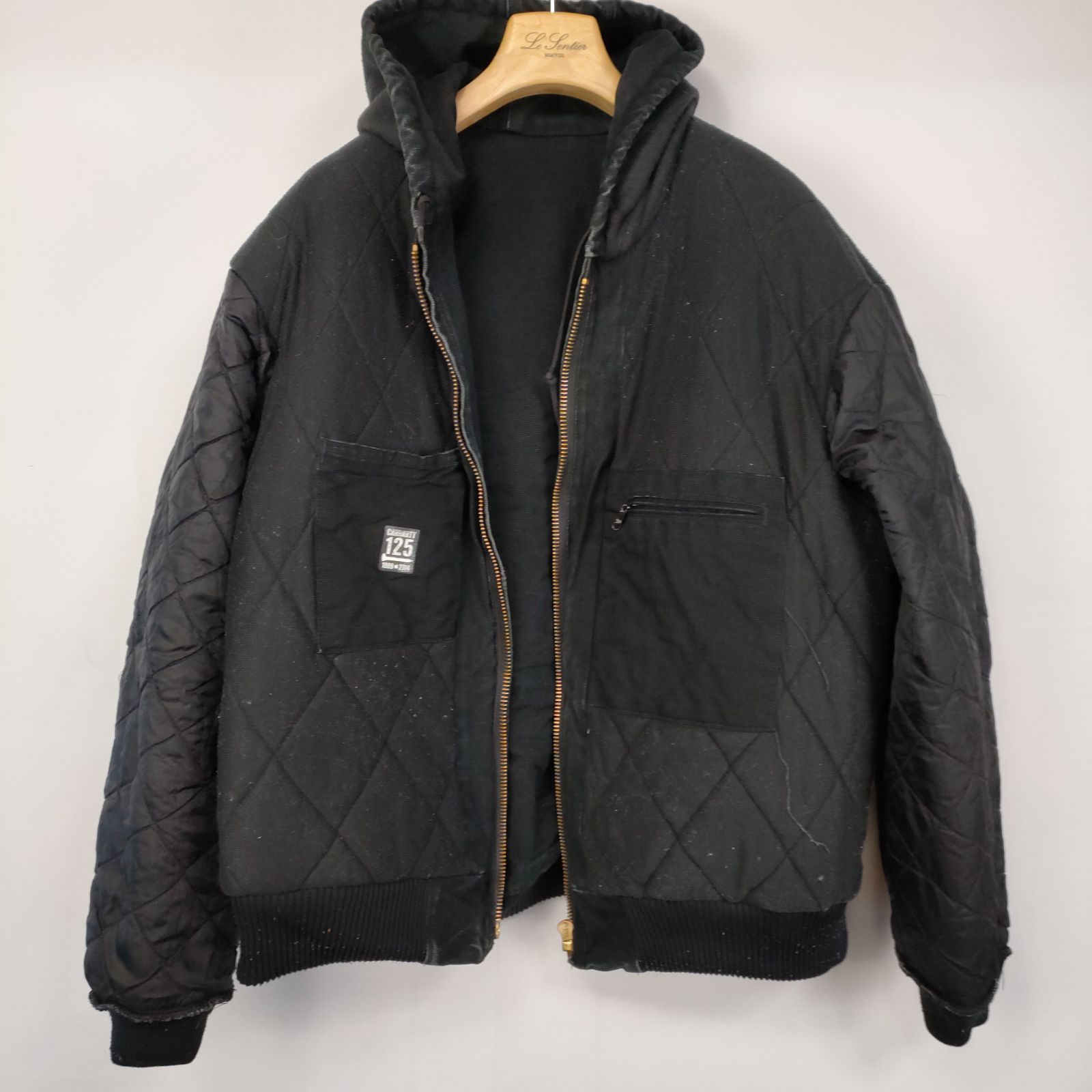 Carharttアクティブジャケット　ブラック USA製 90s Carhartt Blanket Lined Black Denim Active Jacket