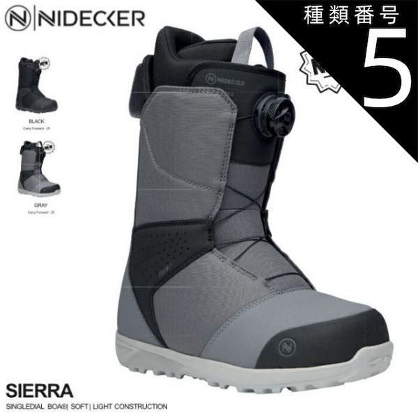 種類5：Black/27.0 スノーボード ブーツ シューズ 23-24 NIDECKER ナイデッカー シエラ SIERRA BOA メンズ 男性用 日本正規品