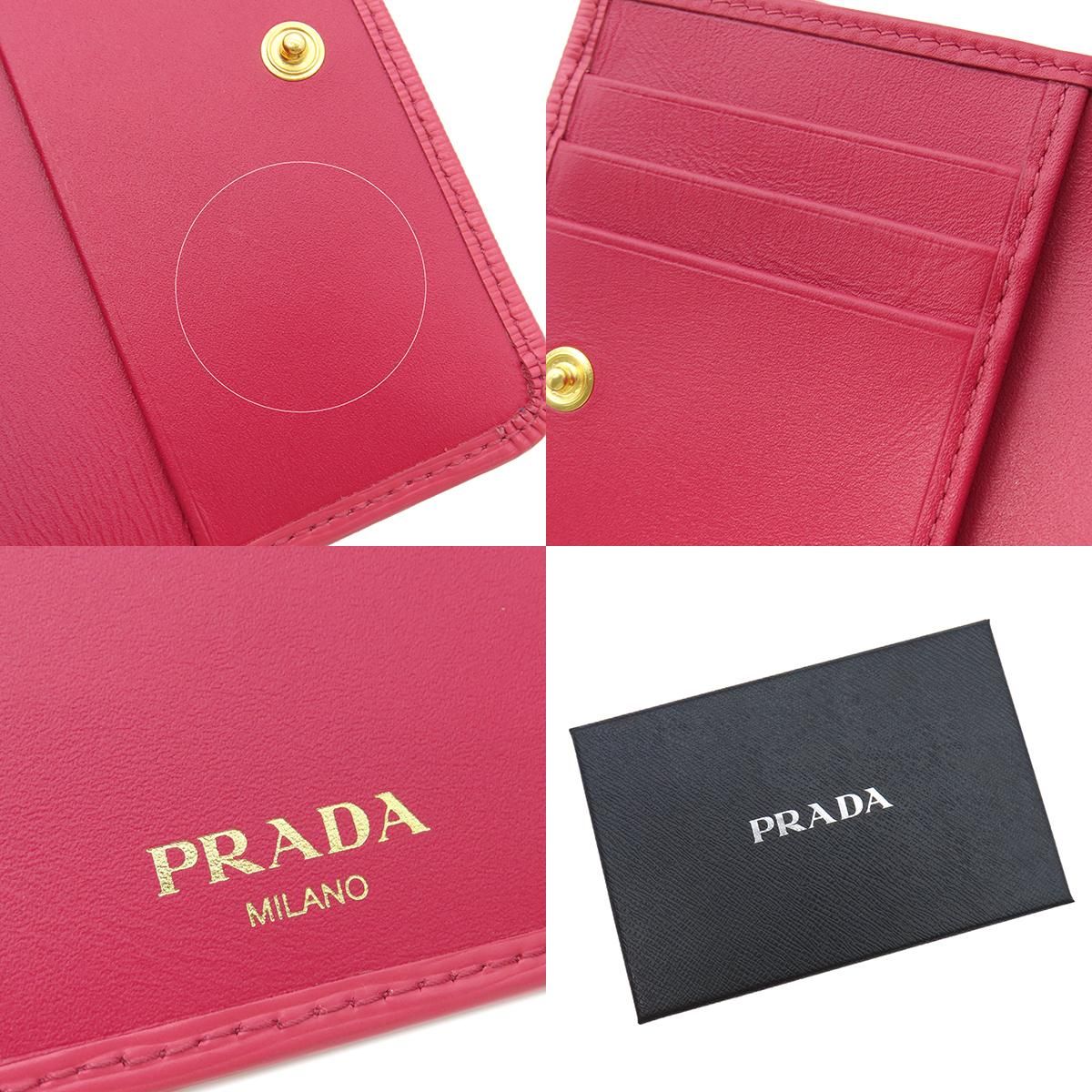 プラダ PRADA 三つ折り財布 VITELLO MOVE コンパクト レザー PEONIA 