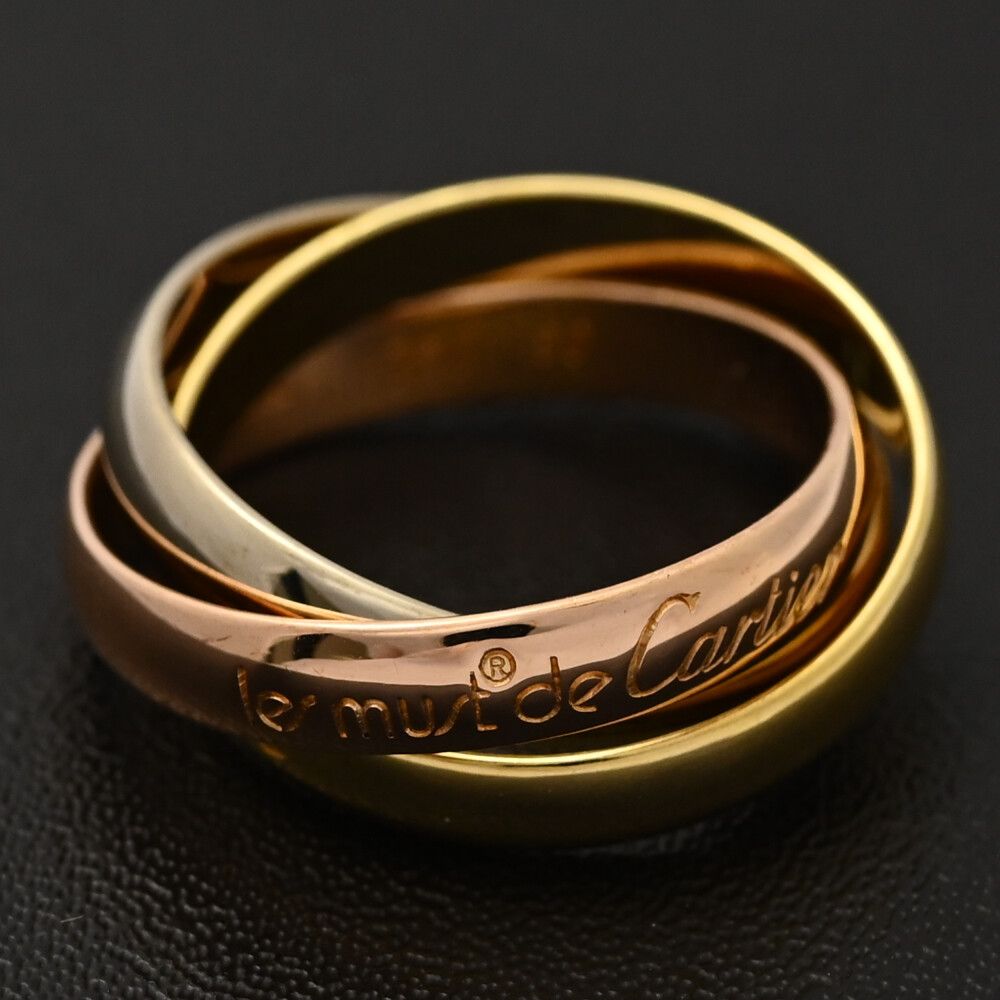 ピ*ー様 Cartier トリニティリング オールゴールド 10号 Cartier カルティエ トリニティリング・指輪/K18Y+W+P/750,3