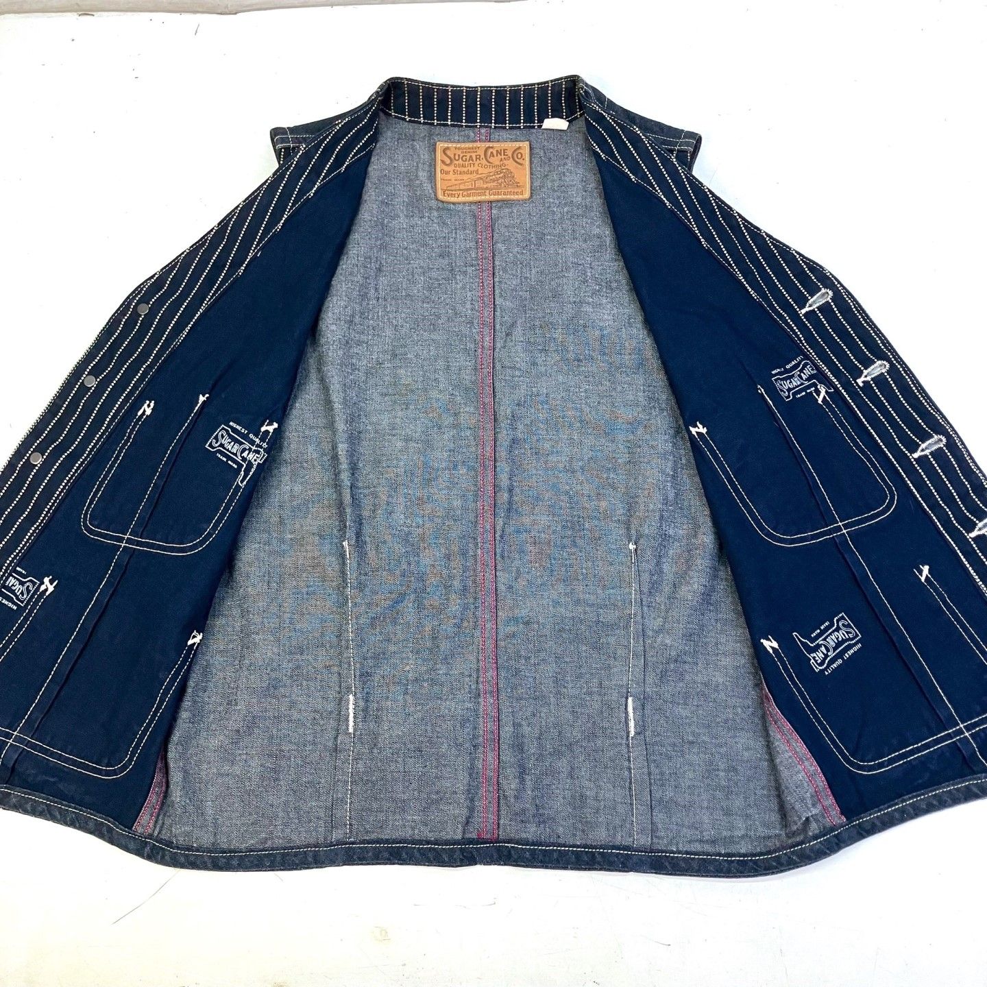SUGAR CANE シュガーケーン ワークベスト インディゴ ウォバッシュ
