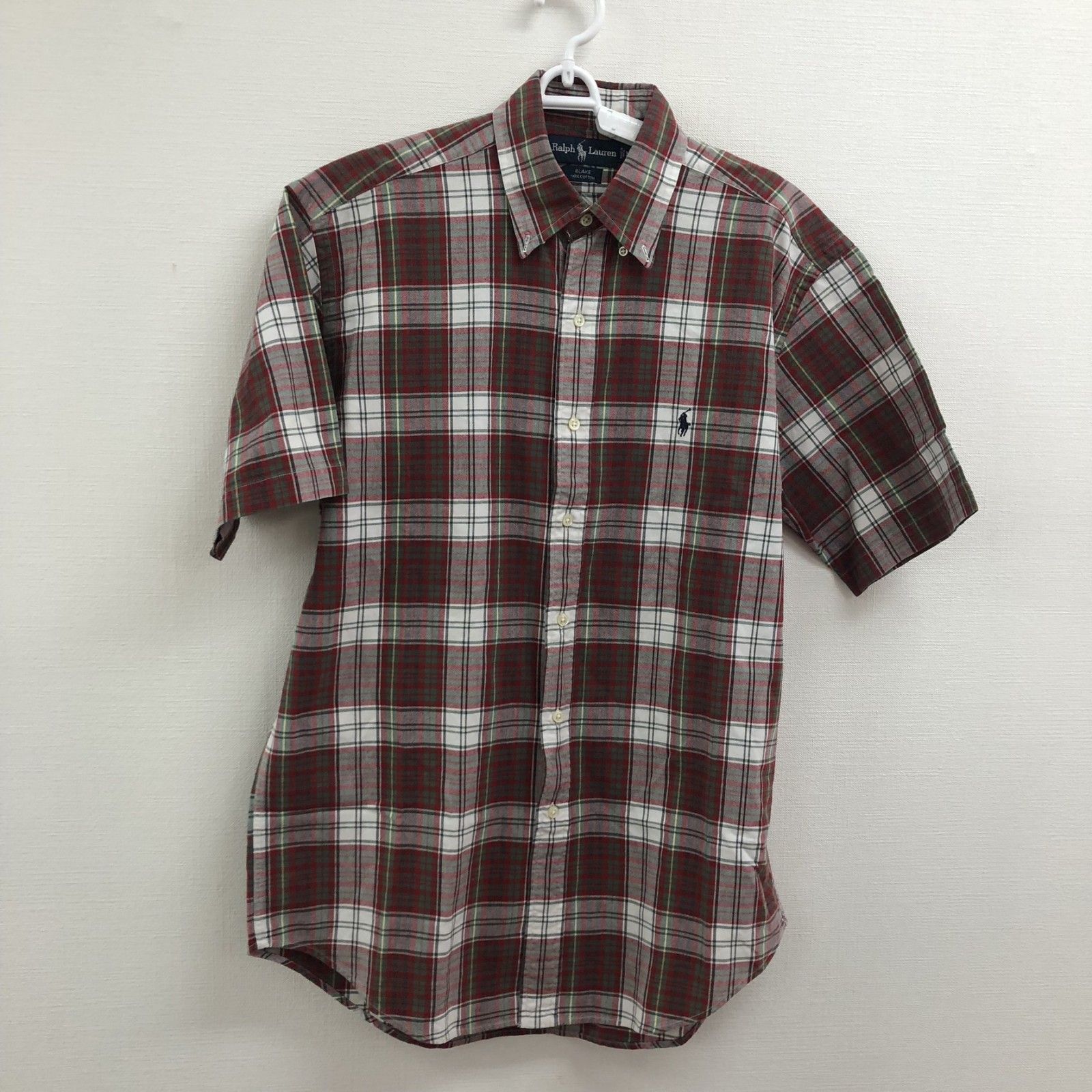 RALPH LAUREN】ラルフローレン シャツ 半袖シャツ チェックシャツ M 赤 