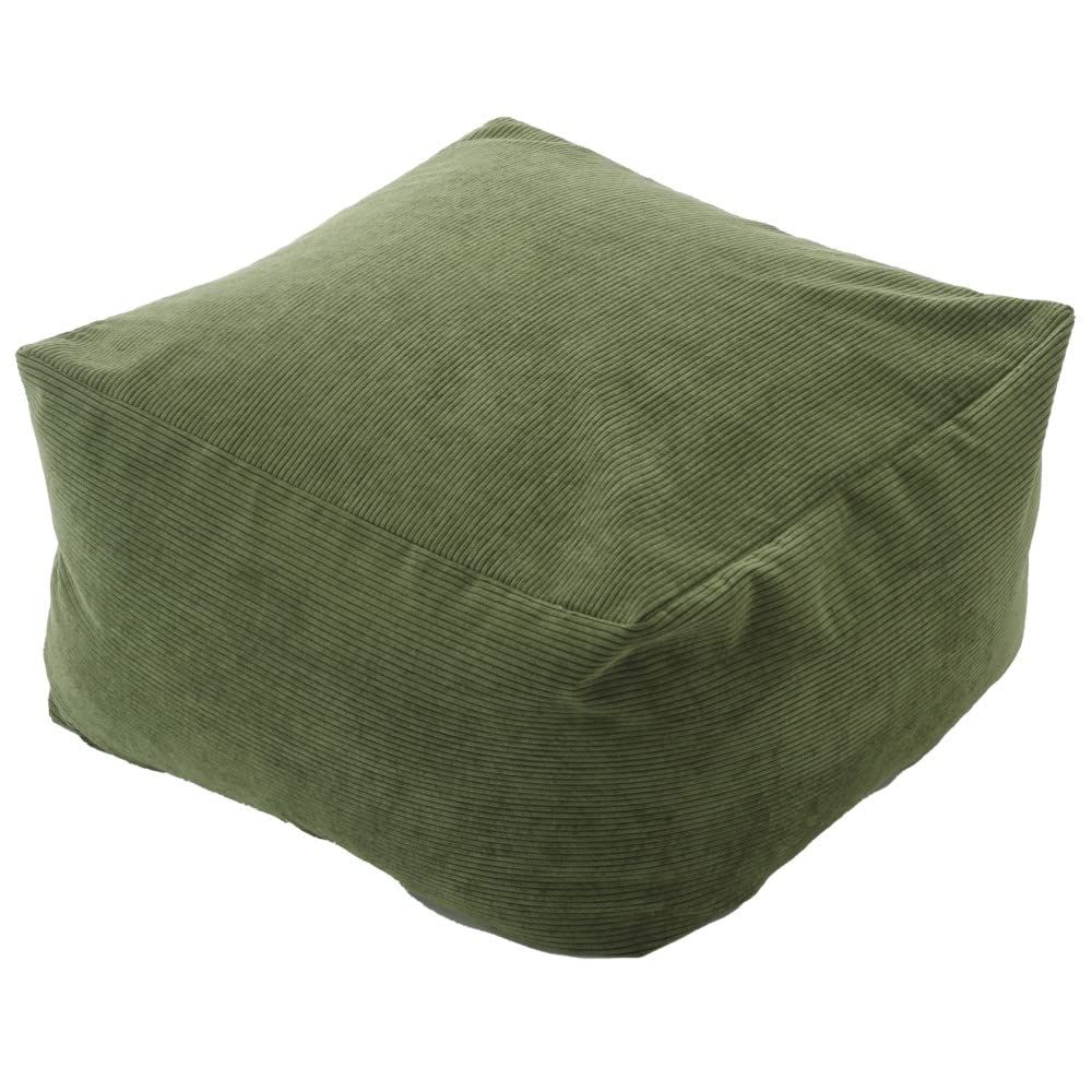 コーデュロイグリーン XLサイズ カバーが洗える ビーズクッション A600a-683GRN セルタン
