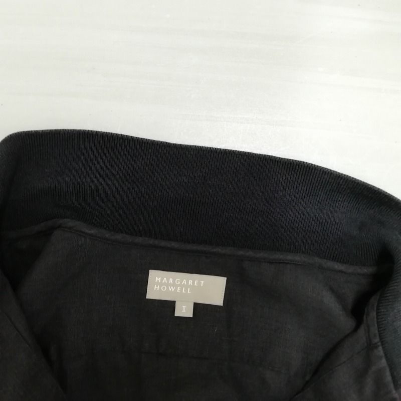 マーガレットハウエル MARGARET HOWELL 18SS リネン ノースリーブ ブラウス シャツ 2 ブラック レディース マーガレットハウエル MARGARET HOWELL 18SS リネン