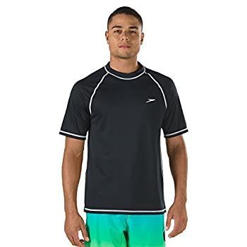 Speedo メンズ UV スイムシャツ 半袖 ゆったりフィット イージーTシャツ M ブラック