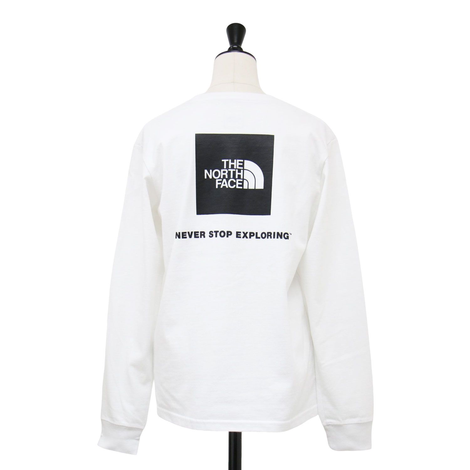 THE NORTH FACE ノースフェイス Tシャツ ホワイト 白 サイズ:M | 21秋冬 ロングスリーブ バック スクエア ロゴ Tシャツ / カットソー | クルーネック 長袖 コットン | トップス【レディース】【中古】