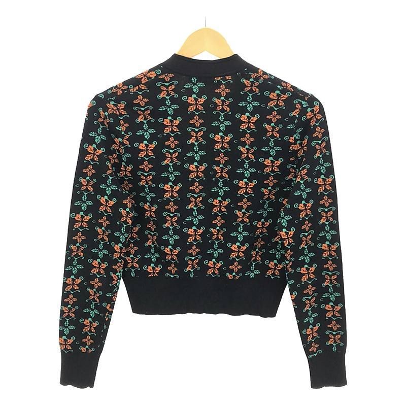 美品 CABaN リーフジャカード Vネックカーディガン caban（キャバン）の「□CABaN リーフジャカード Vネック