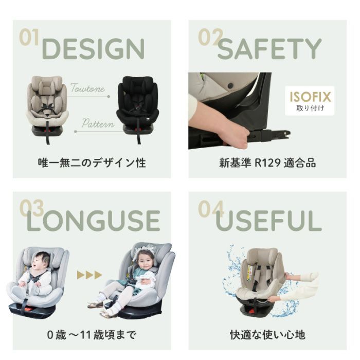 出産祝い 129チャイルドシートISOFIX回転