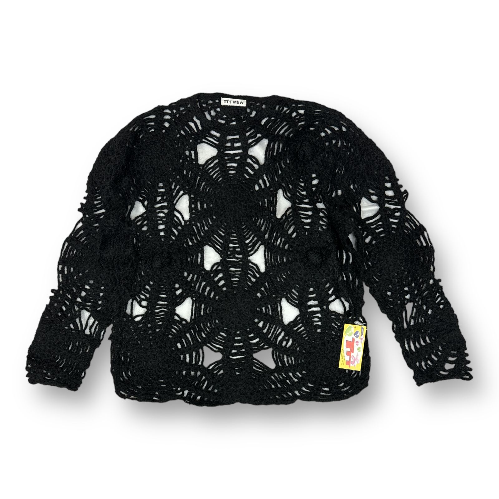 定価63800円 新品 TTT_MSW 23SS Spider Handmade Knit スパイダー ハンドメイド モヘヤ ニット セーター  ティーモダンストリートウェア TTT-2023SS-KT04 ブラック XL 60853A