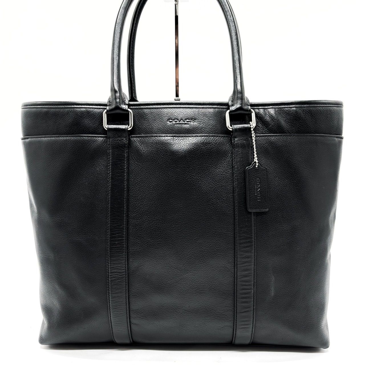 コーチ 黒レザー メッセンジャーバッグ A4 PC収納 COACH コーチ