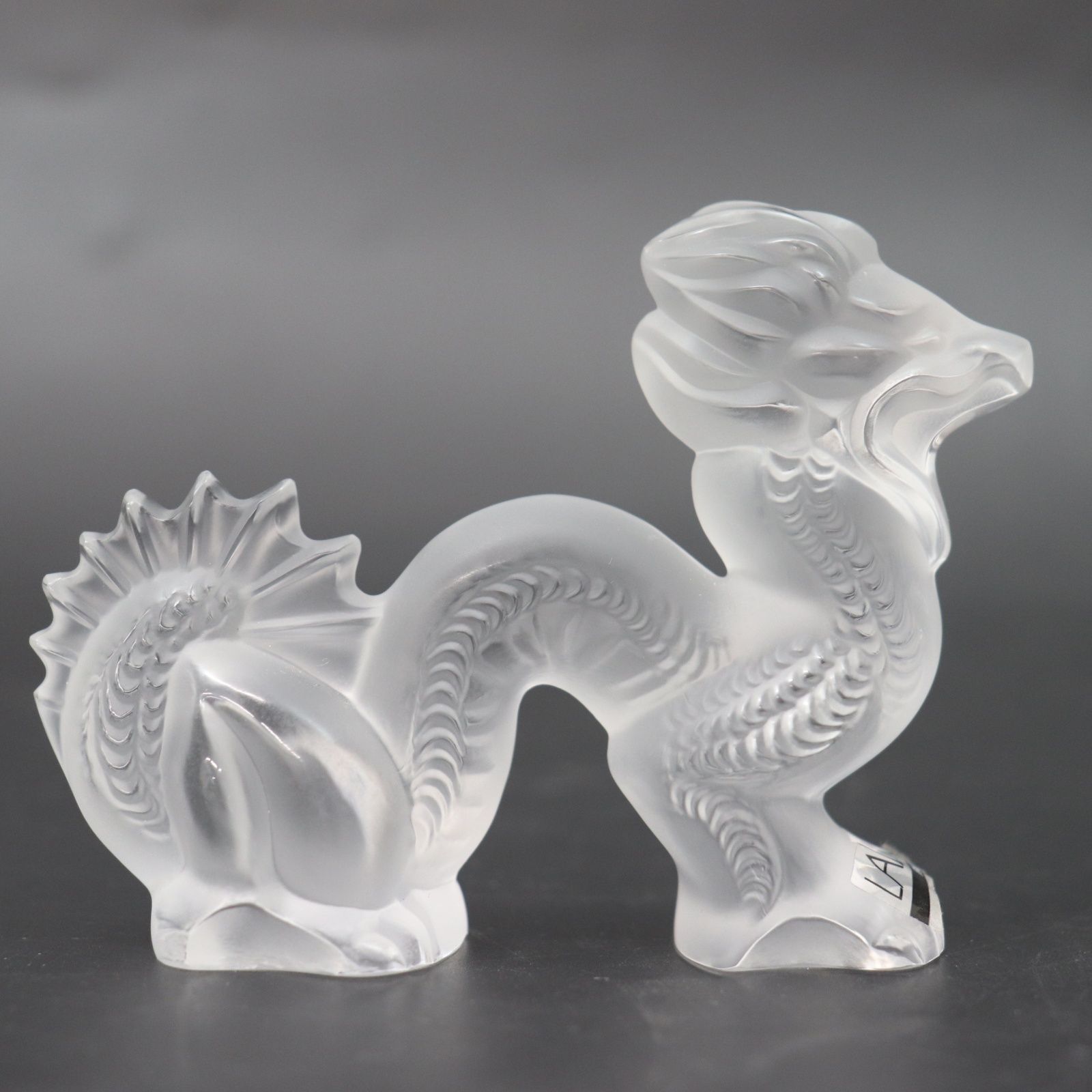 LALIQUE ラリック フロステッドガラス　ひつじ オブジェ 羊置物 IT2NTXT8TAIC 未使用 保管品 LALIQUE ラリック ドラゴン 小 ガラス