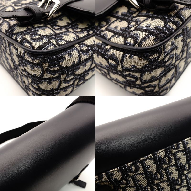 ディオール DIOR キッズ メッセンジャー オブリーク ショルダーバッグ ネイビー キャンバス レザー クロスボディ 7-8-662 DECORATOM_COM_BR