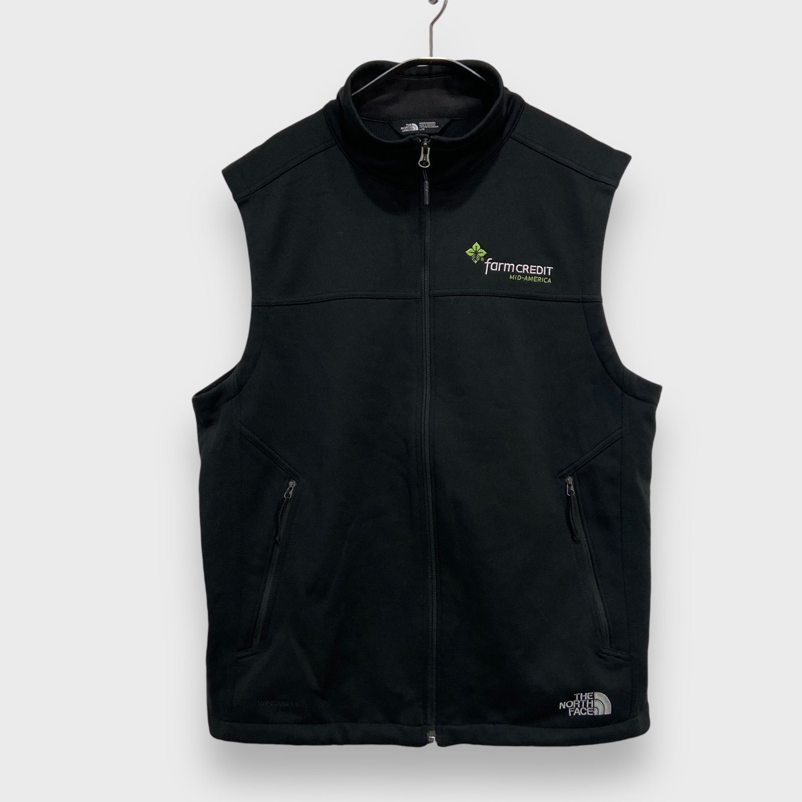 THENORTHFACE☆ノースフェイス☆ソフトシェルベスト☆企業ロゴ☆L☆黒 