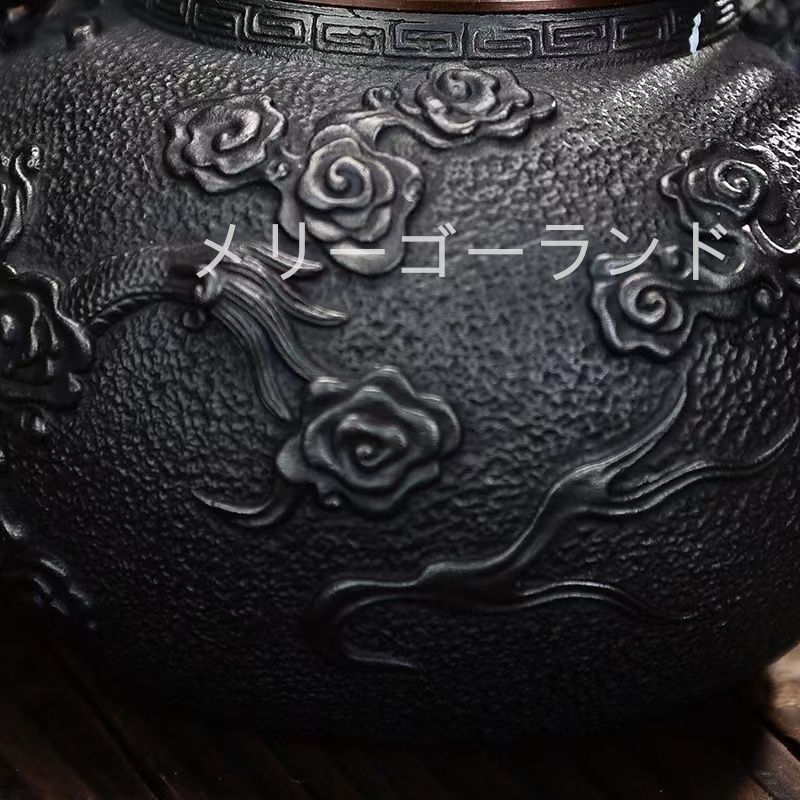 鉄瓶 丸型 佐藤浄清 釜師 美品 約1200ml 湯沸 急須 EJ11B-18