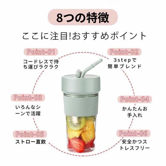ジューサー ミキサー 小型 携帯式 コードレス コンパクト