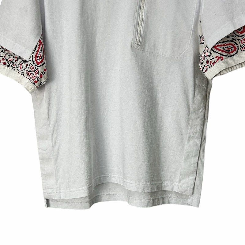 サカイ sacai 22SS Bandana Print T-Shirt バンダナプリントTシャツ カットソー 半袖 切替 白 ホワイト ペイズリー  1 メンズ