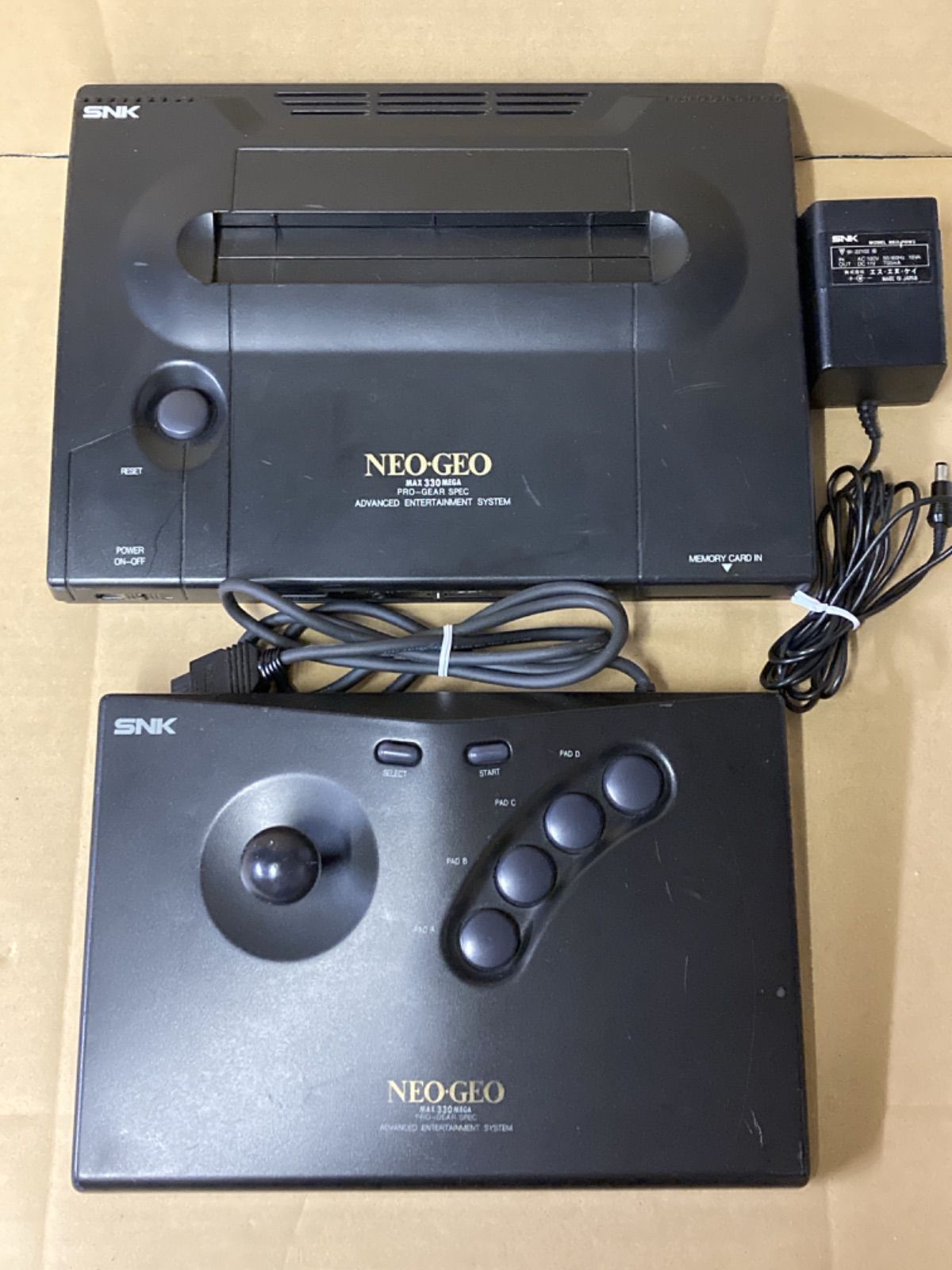 25【ジャンク扱い】NEO-GEO ネオジオ MAX 330 MEGA PRO-GEAR SPEC 本体、スティックコントローラーセット