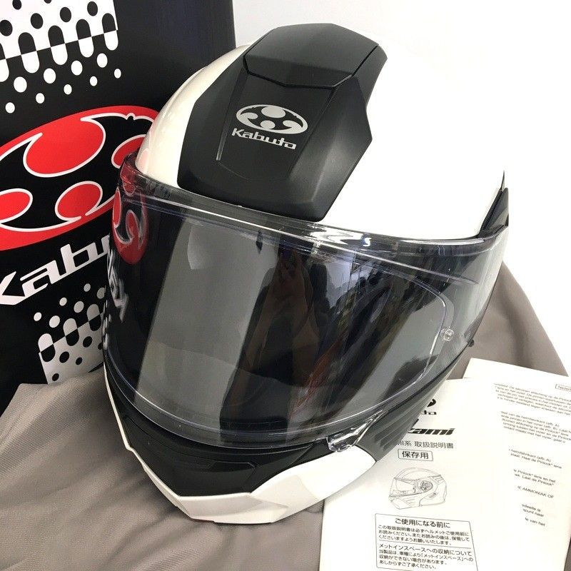 OGK KABUTO オージーケーカブト KAZAMI システムヘルメット 除菌消臭済 XLサイズ ホワイト オートバイ ツーリング ライディング バイカー バイク用品 TA3488