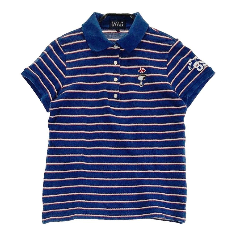 美品　パーリーゲイツ　スヌーピー　ボーダー　ポロシャツ サイズ：1 PEARLY GATES パーリーゲイツ 半袖ポロシャツ
