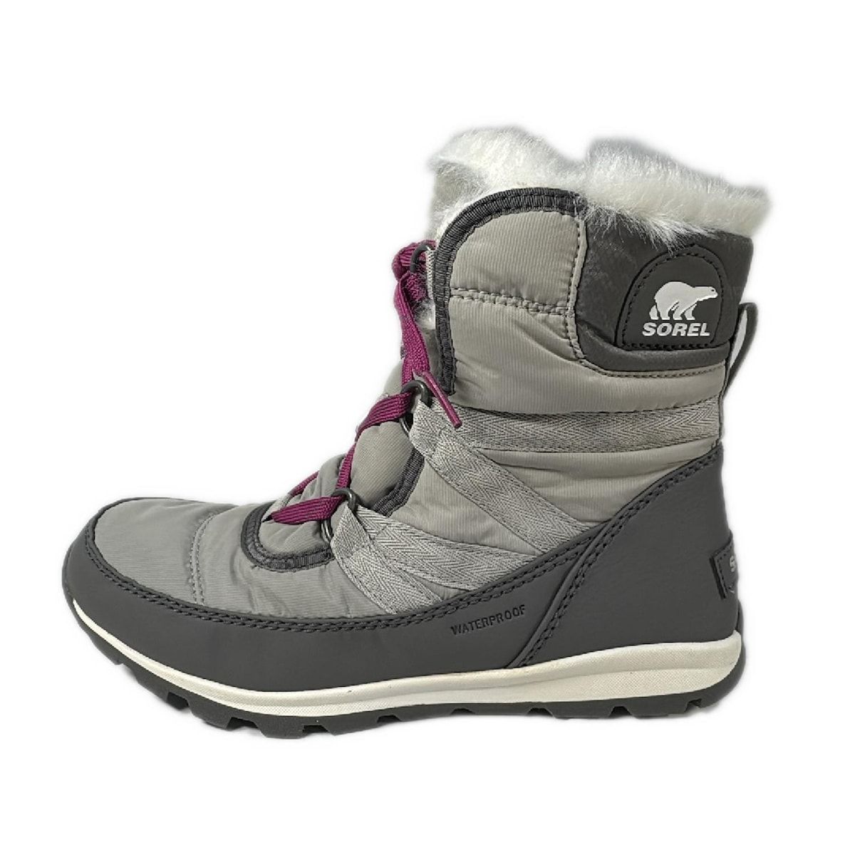 SOREL ソレル ショートブーツ 24 レディース - ライトグレー×グレー スノーブーツ|レースアップ