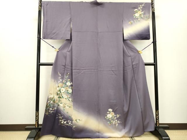 平和屋着物▽訪問着 螺鈿 草花文 暈し染め 金彩 正絹 逸品